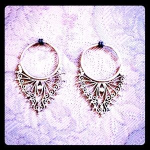 Vintage/ Grunge Antique Brass weighted Earrings